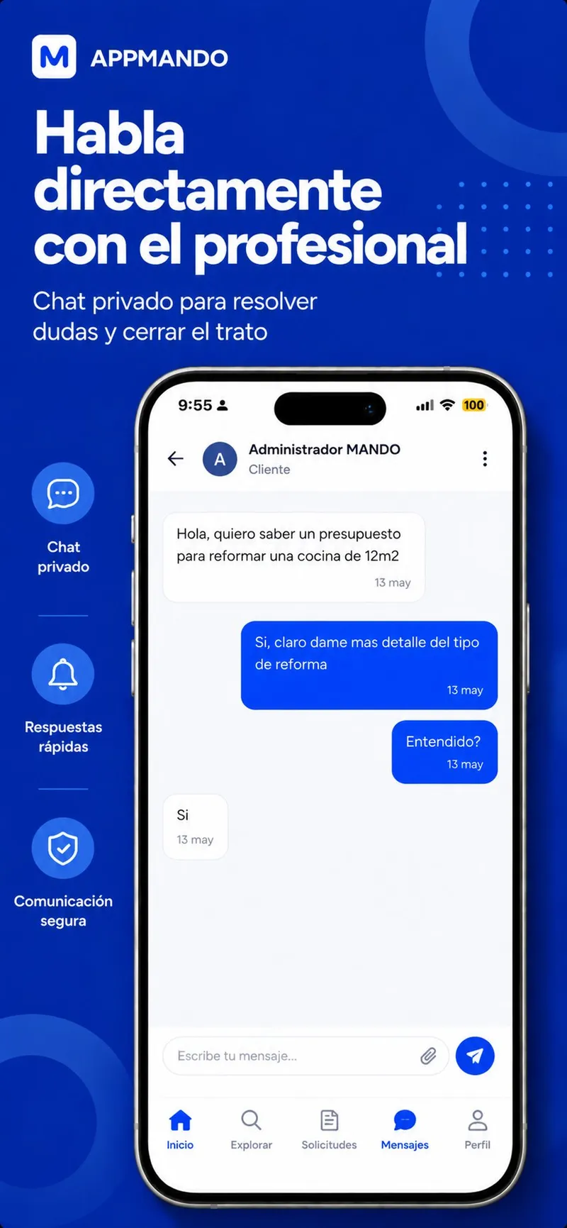 Habla directamente con el profesional