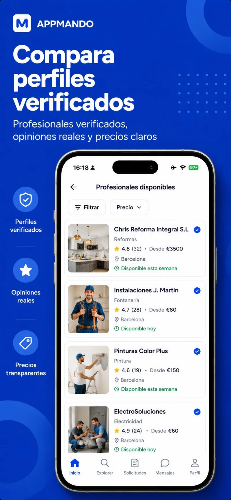 Compara perfiles verificados